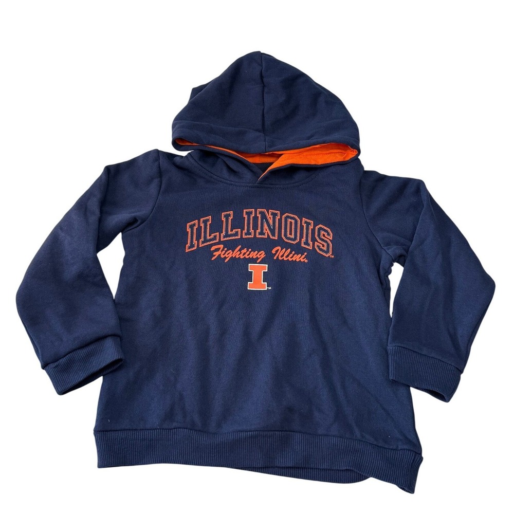 Colosseum Illinois Fighting Illini Navy Embroidered Sweatshirt Hoodie 5T New